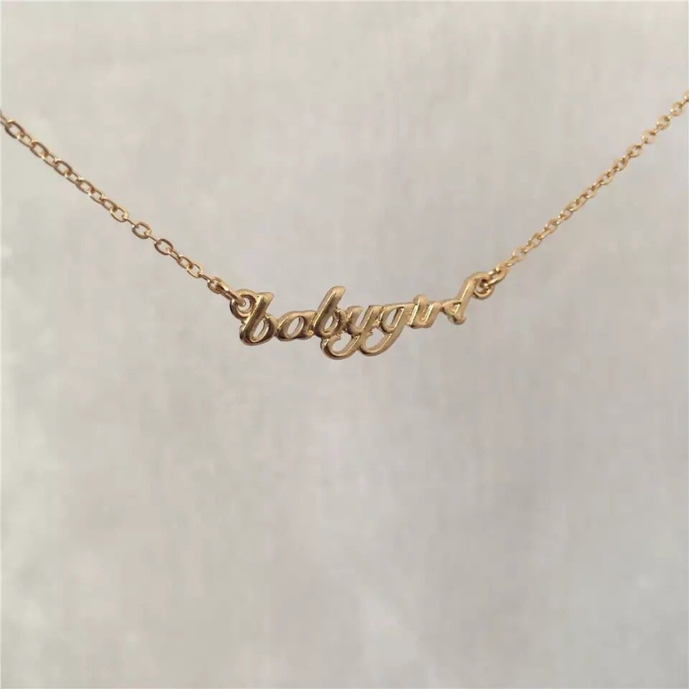 18” gold babygirl necklace